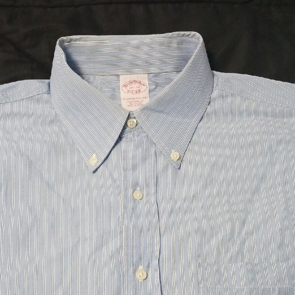 Brooks Brothers Light Blue Striped Polo
